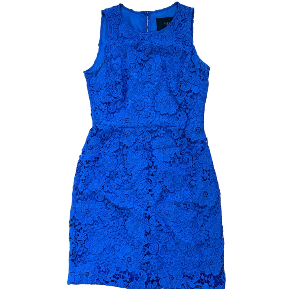 J.Crew Royal Blue Lace Sheath Dress